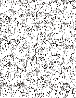 Rolgordijn voor het raam Getekende katten