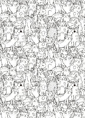 Rolgordijn voor het raam Getekende katten