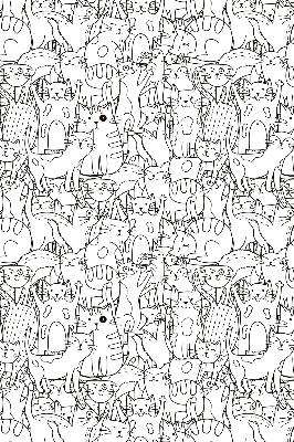 Rolgordijn voor het raam Getekende katten