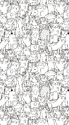 Rolgordijn voor het raam Getekende katten