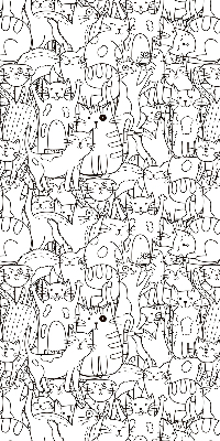 Rolgordijn voor het raam Getekende katten