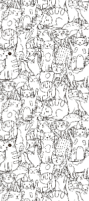 Rolgordijn voor het raam Getekende katten