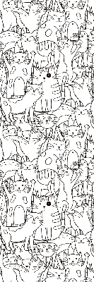 Rolgordijn voor het raam Getekende katten