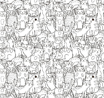 Rolgordijn voor het raam Getekende katten