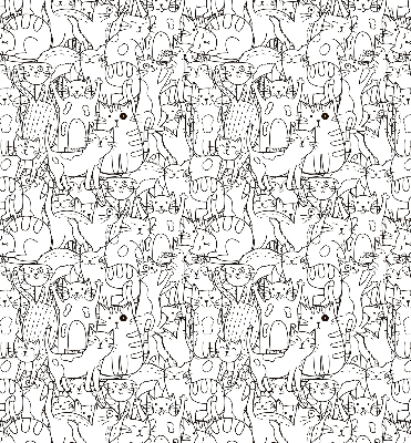 Rolgordijn voor het raam Getekende katten