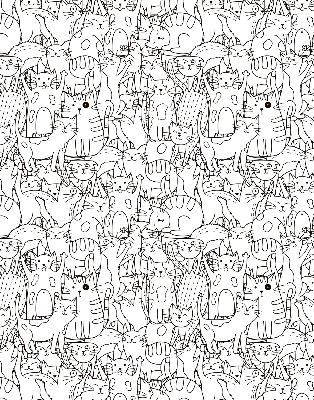 Rolgordijn voor het raam Getekende katten