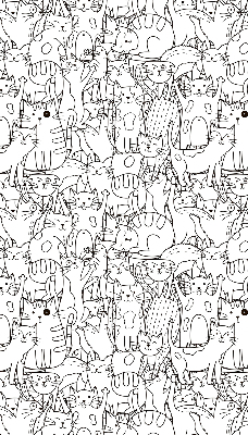 Rolgordijn voor het raam Getekende katten