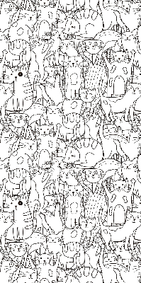 Rolgordijn voor het raam Getekende katten