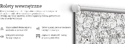 Rolgordijn voor het raam Getekende katten