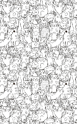 Rolgordijn voor het raam Getekende katten