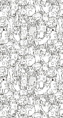 Rolgordijn voor het raam Getekende katten
