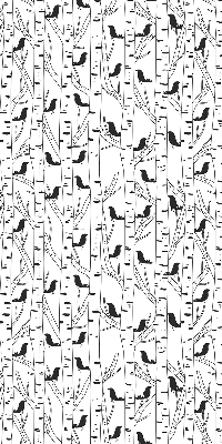Rolgordijn voor het raam Getekende vogels en bomen