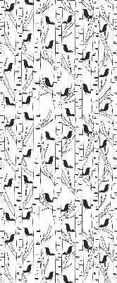 Rolgordijn voor het raam Getekende vogels en bomen
