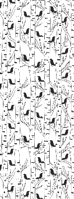 Rolgordijn voor het raam Getekende vogels en bomen