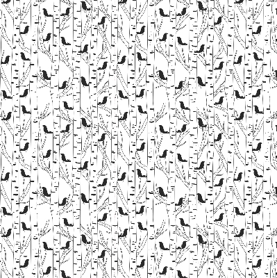 Rolgordijn voor het raam Getekende vogels en bomen