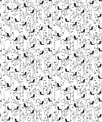 Rolgordijn voor het raam Getekende vogels en bomen