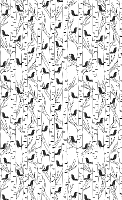 Rolgordijn voor het raam Getekende vogels en bomen