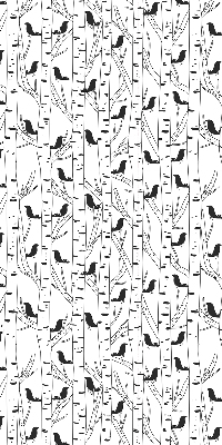 Rolgordijn voor het raam Getekende vogels en bomen