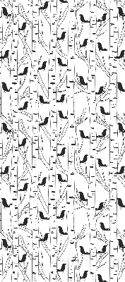 Rolgordijn voor het raam Getekende vogels en bomen