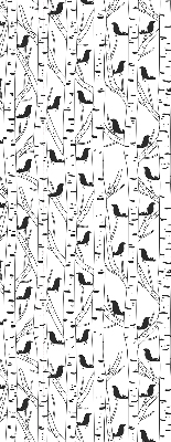 Rolgordijn voor het raam Getekende vogels en bomen