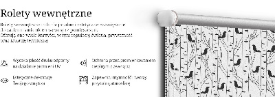 Rolgordijn voor het raam Getekende vogels en bomen