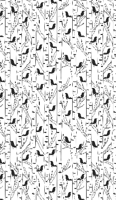 Rolgordijn voor het raam Getekende vogels en bomen