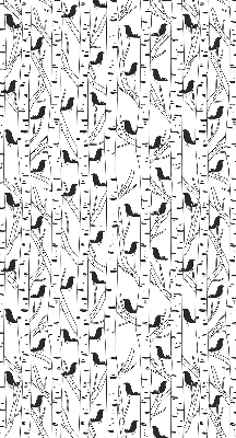 Rolgordijn voor het raam Getekende vogels en bomen