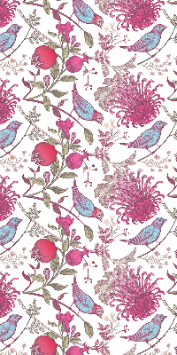 Rolgordijn verduisterend Kleurrijke vogels tussen de bloemen