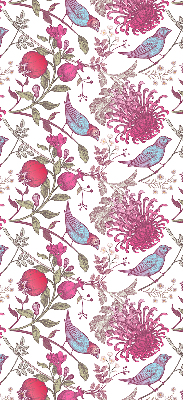 Rolgordijn verduisterend Kleurrijke vogels tussen de bloemen