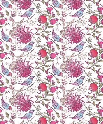 Rolgordijn verduisterend Kleurrijke vogels tussen de bloemen