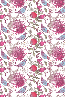 Rolgordijn verduisterend Kleurrijke vogels tussen de bloemen