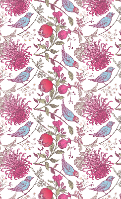 Rolgordijn verduisterend Kleurrijke vogels tussen de bloemen