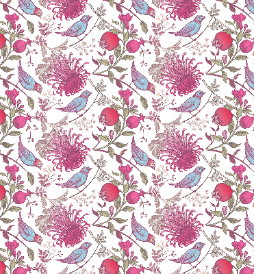 Rolgordijn verduisterend Kleurrijke vogels tussen de bloemen