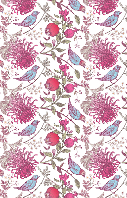 Rolgordijn verduisterend Kleurrijke vogels tussen de bloemen