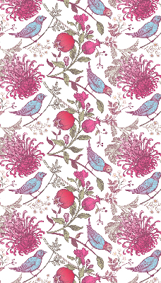 Rolgordijn verduisterend Kleurrijke vogels tussen de bloemen