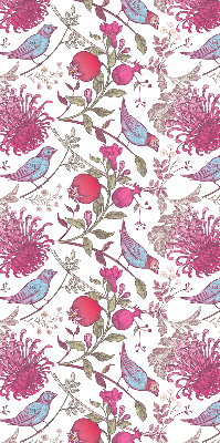 Rolgordijn verduisterend Kleurrijke vogels tussen de bloemen