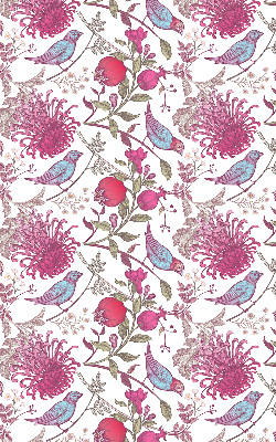 Rolgordijn verduisterend Kleurrijke vogels tussen de bloemen