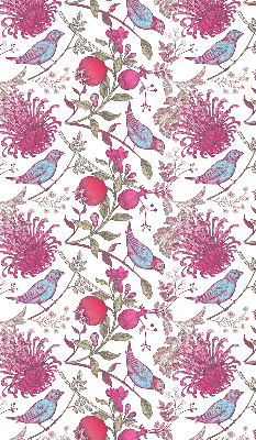 Rolgordijn verduisterend Kleurrijke vogels tussen de bloemen