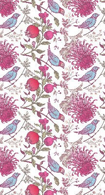 Rolgordijn verduisterend Kleurrijke vogels tussen de bloemen