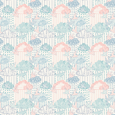 Rolgordijn voor het raam Kleurrijke wolken met patronen