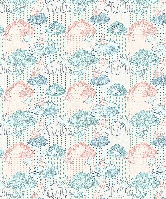 Rolgordijn voor het raam Kleurrijke wolken met patronen