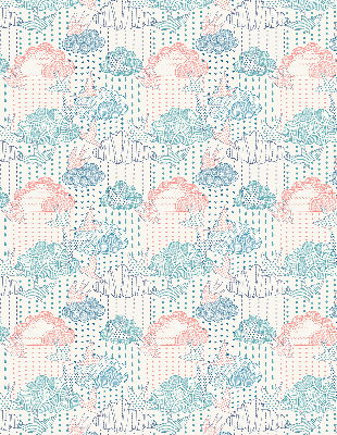 Rolgordijn voor het raam Kleurrijke wolken met patronen