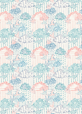 Rolgordijn voor het raam Kleurrijke wolken met patronen