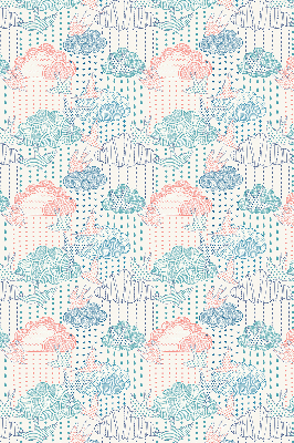 Rolgordijn voor het raam Kleurrijke wolken met patronen