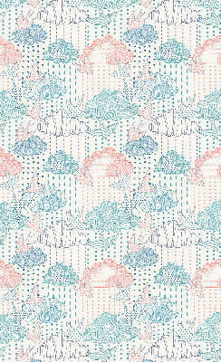 Rolgordijn voor het raam Kleurrijke wolken met patronen