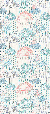 Rolgordijn voor het raam Kleurrijke wolken met patronen