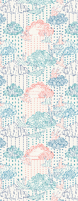 Rolgordijn voor het raam Kleurrijke wolken met patronen