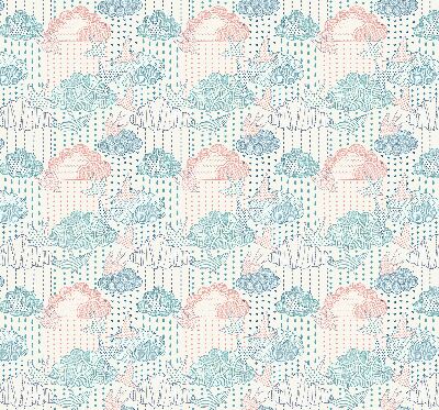 Rolgordijn voor het raam Kleurrijke wolken met patronen