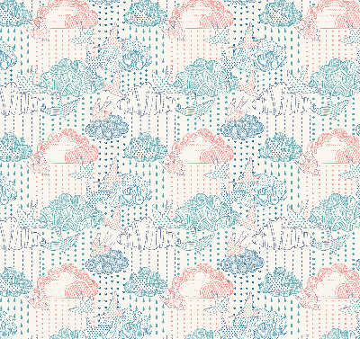 Rolgordijn voor het raam Kleurrijke wolken met patronen