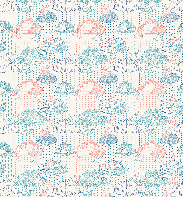 Rolgordijn voor het raam Kleurrijke wolken met patronen